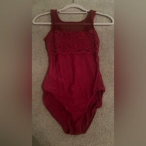 Red adult small or child large sodanca dance bodysuit